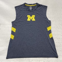 Pro Edge Men’s Michigan Tank Top Size L Large Gray Yellow Sleeveless Shirt