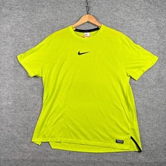 Nike Pro Shirt Mens XL Yellow Neon Running Performance Dri Fit ADV Stretch