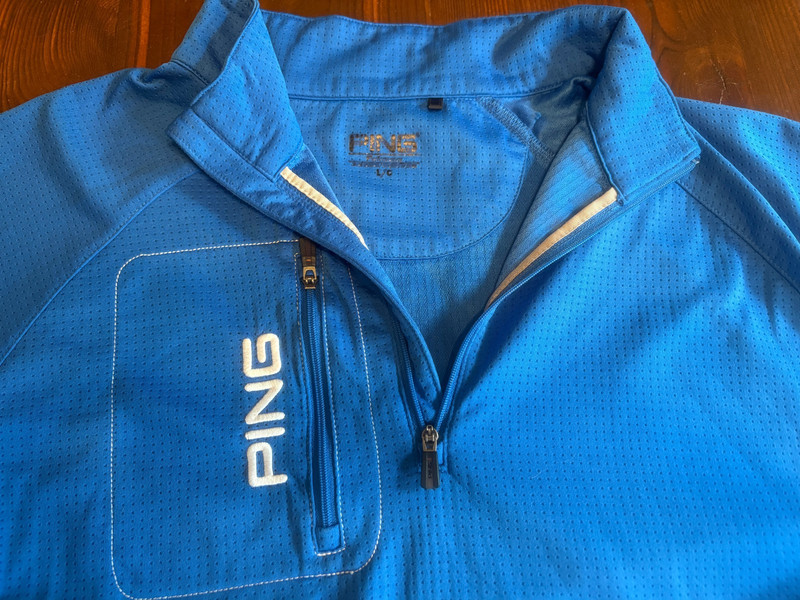 Ping 1/4 Zip Pullover Men's Large Blue Long Sleeve Pocket Golf Athletic gallery