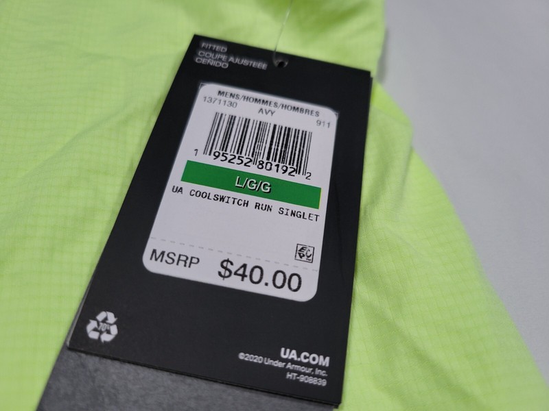 Under armour Cool Switch Run Singlet Mens Light weight Yellow 1371130-911 gallery