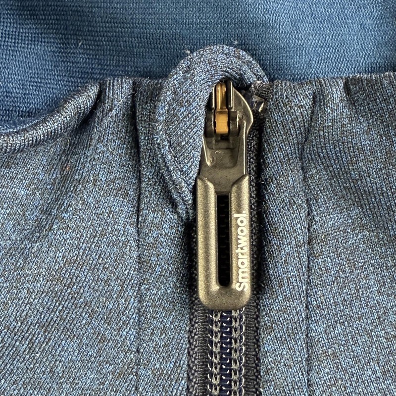 Smartwool Pullover Men Large Blue 1/4 Zip Fleece Chest Pocket Hiking Top Utility gallery