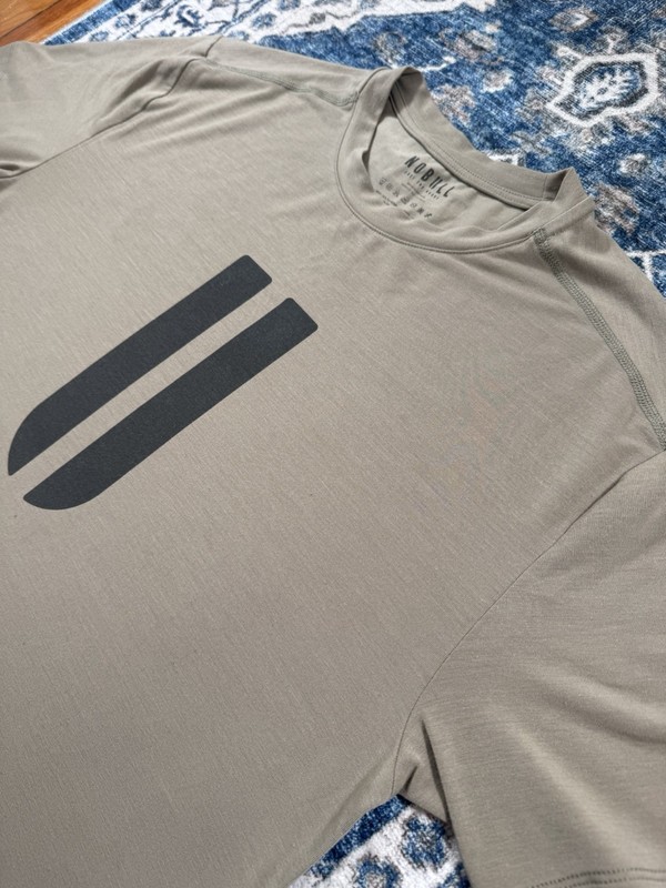 NOBULL Men’s Performance T-Shirt Brown Training Gym Tee Medium gallery