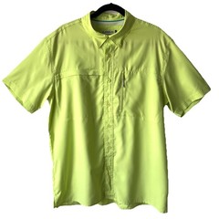 Magellan Men’s L Pocket MAG WICK VENTED Short Sleeve Lime Green Shirt Fish Gear