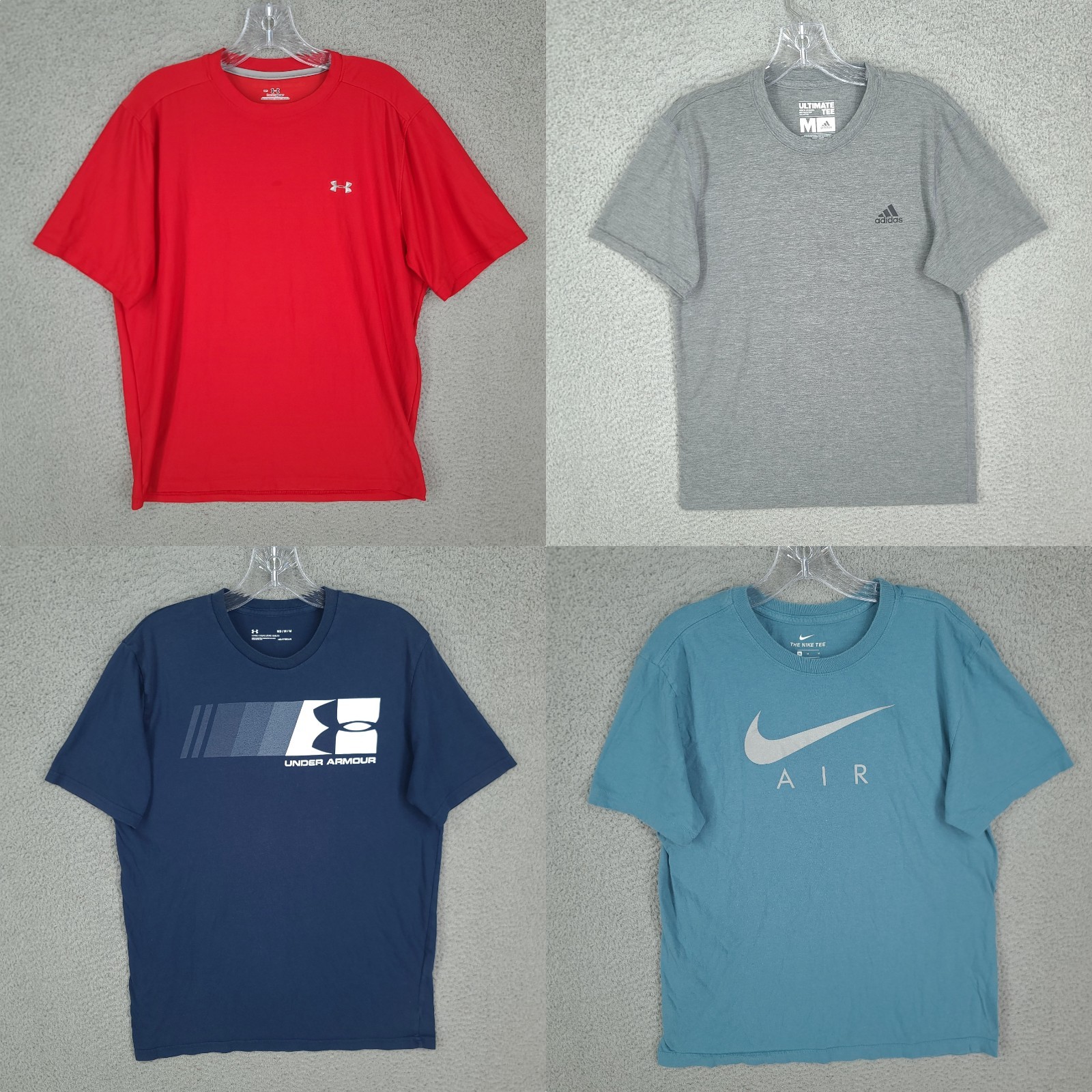 Nike Under Armour Lot Of 4 T Shirt Men Medium Cotton Polyester Crew Short Sleeve gallery