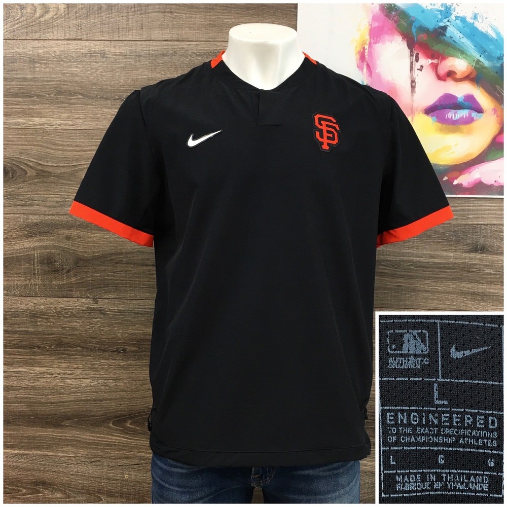 Nike San Francisco Giants MLB Authentic Collection Warm Up Jersey Black Mens L