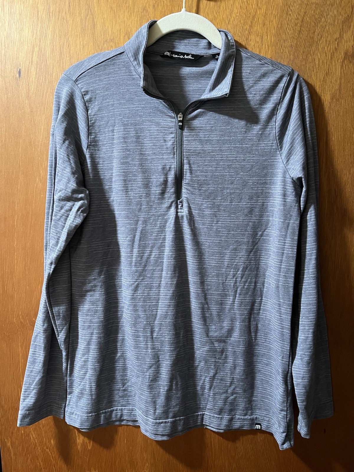 TravisMathew Mens Gray Heathered Polyester 1/4 Zip Mock Neck Golf Pullover S gallery