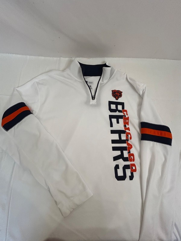 NFL Chicago Bears 1/4 Zip Pullover White Long Sleeve Shirt Size XL NEW Adult gallery