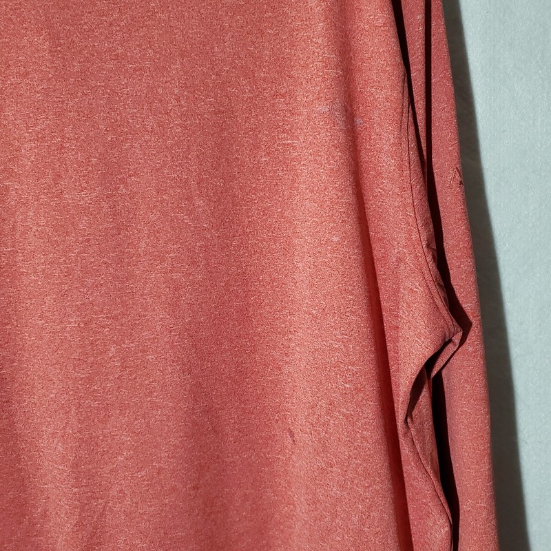 Matte Grey Shirt Men Large Salmon Pink Golf 1/4 Zip Long Sleeve Pullover gallery