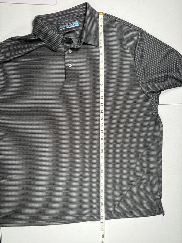 Roundtree & Yorke Performance Polo Shirt Mens XXL Black Geometric Diamond Golf gallery