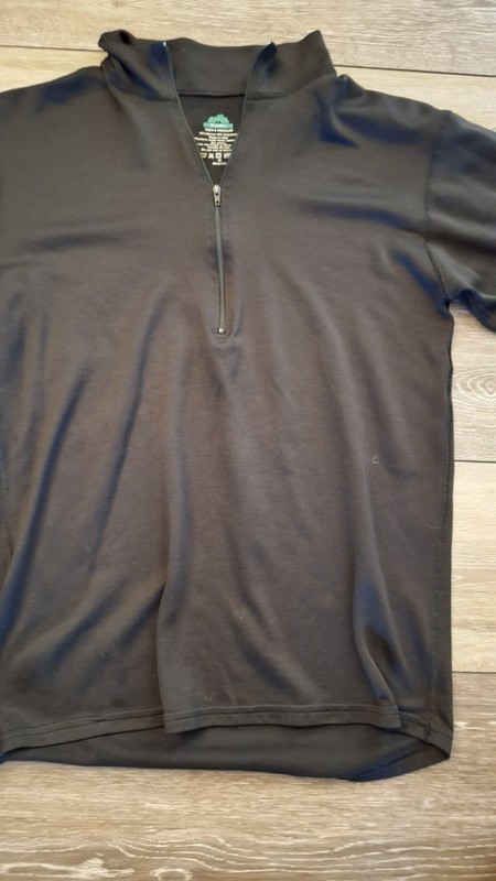 EMS Bergelene Men's Medium Black Quarter Zip Base Layer Top Technical Hiking EUC gallery