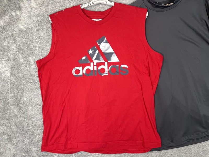 Adidas Shirts Mens 2XL Lot Of 2 Red USA Flag Tee Black COLD.RDY Performance Top gallery