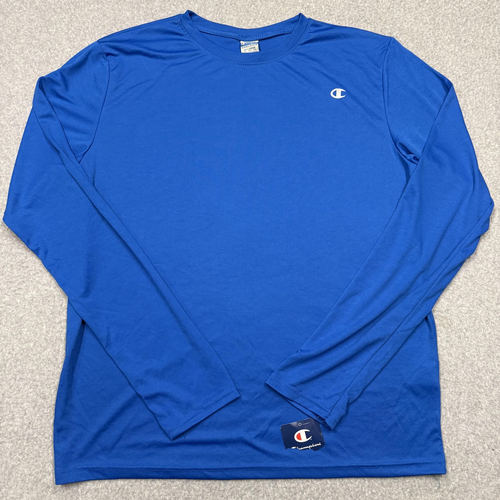 Champion Shirt Mens 2XL Blue Reverse Weave Long Sleeve Performance Tee Athletic gallery