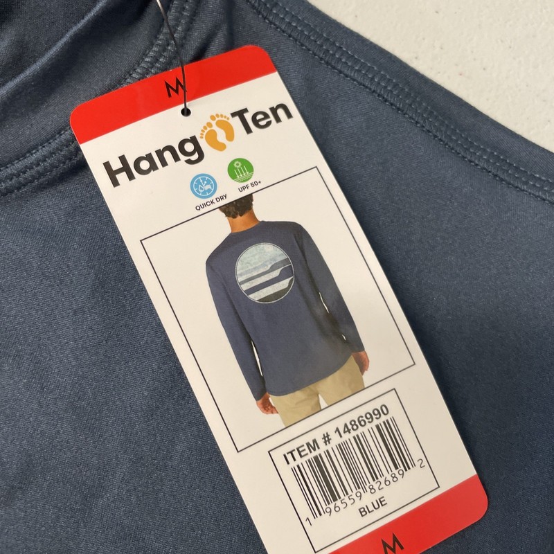 HANG TEN Mens Long Sleeve Sun Tee Shirt UV PROTECTION UPF 50 BLUE Outdoor MEDIUM gallery