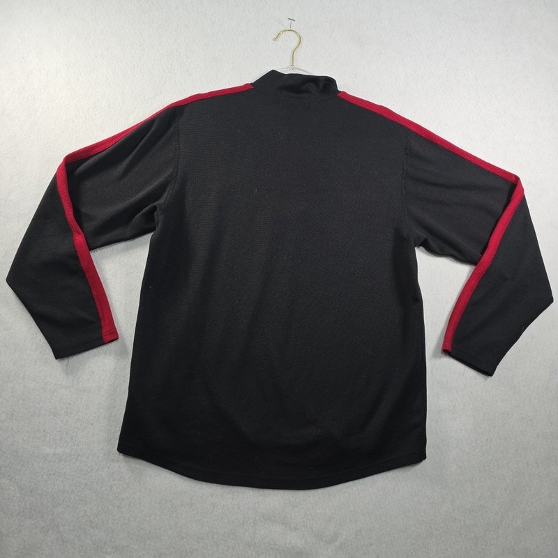 Eddie Bauer EBTEK Resolution 1/4 Zip Pullover Men's Large Black & Red Polyester gallery