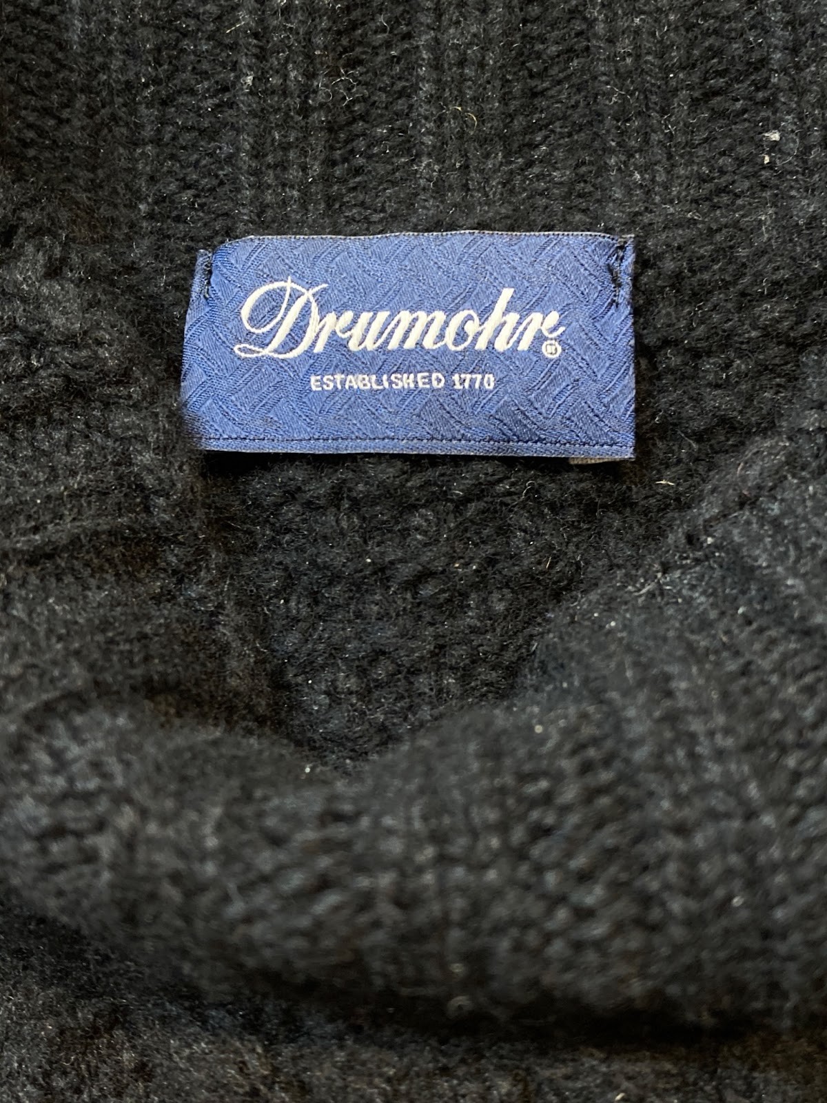 Drumohr Aran cable mock neck knit Size: 48 Black 21-15-0634-899 Men gallery