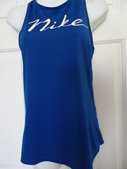 New Nike Men’s Training Jersey Size Small Blue w. Logo Racer Back Thin Stretchy