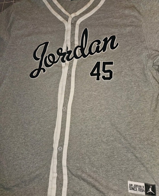 Air Jordan Barons Embroidered Button Up Baseball Jersey #45 Retro 11 XI 3XL gallery