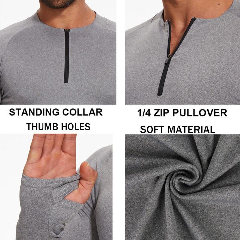 Men Athletic Compression Shirt Cool Dry Baselayer Sports Workout Tops Undershirt gallery