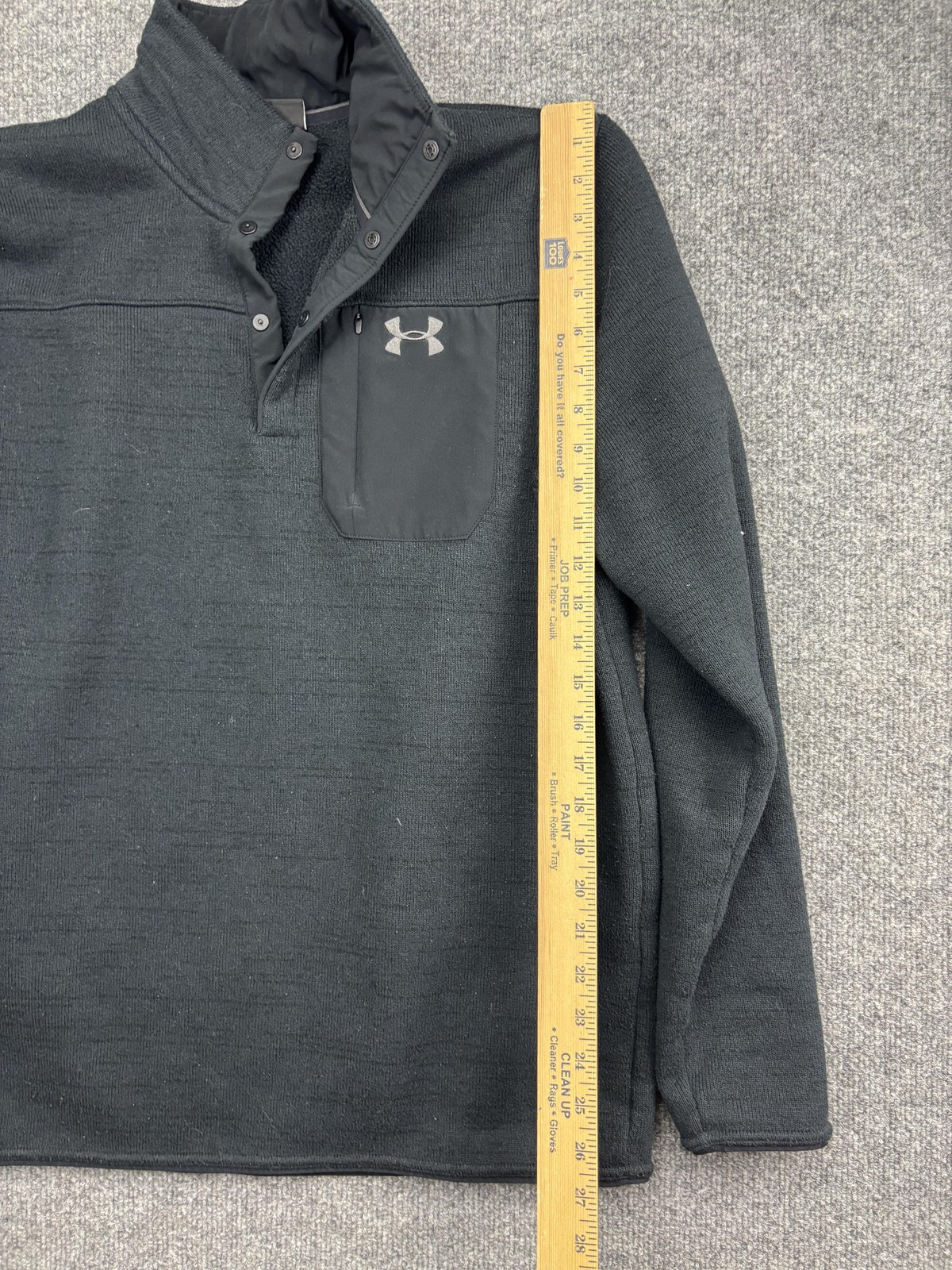 Under Armour Pullover Mens Large Gray Fleece Snap Mock Neck Long Sleeve gallery