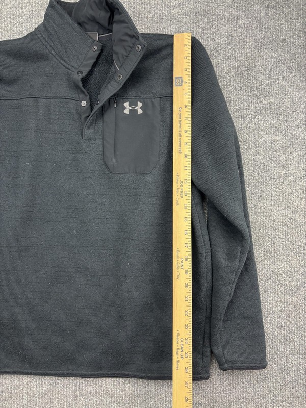 Under Armour Pullover Mens Large Gray Fleece Snap Mock Neck Long Sleeve gallery