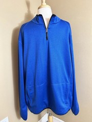 Holloway 1/4 Zip Pullover Mens Size 2XL Long Sleeve Blue Fleece Lined Athleisure