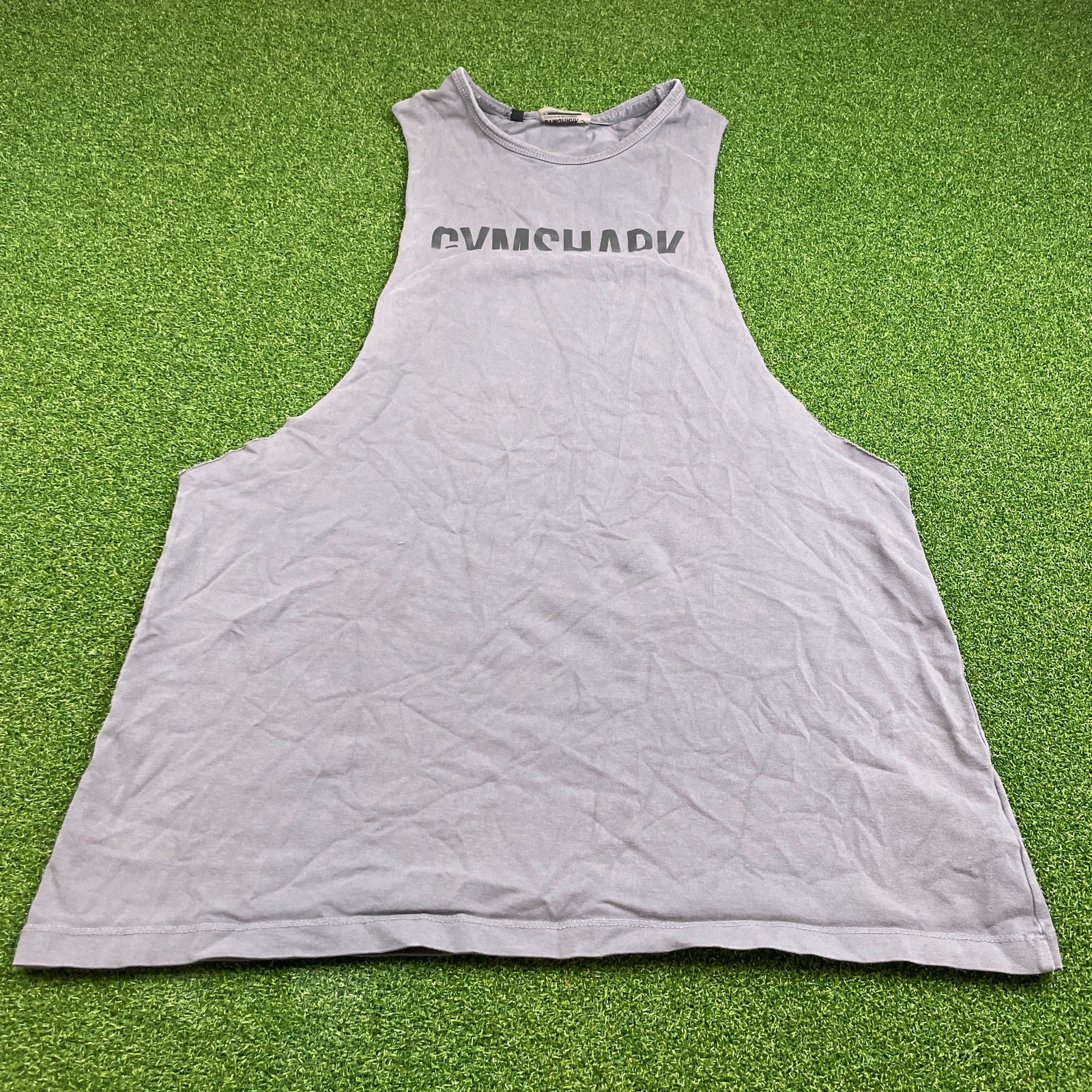 Gymshark Mens Gray Crew Neck Low Cut Armholes Tank Top Sz M gallery