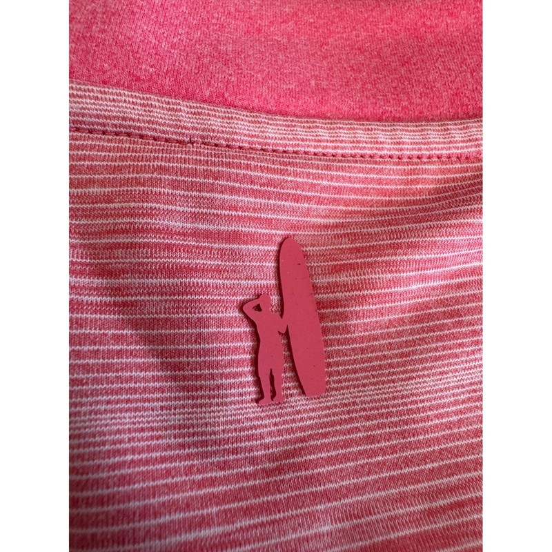Johnnie-O Bert 1/4 Zip Pullover Pink Taffy Stripe Golf Performance S gallery