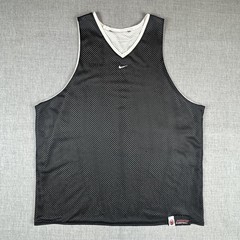 Nike Basketball Tank Top Mens XL Black White Mesh Reversible Jersey Y2K