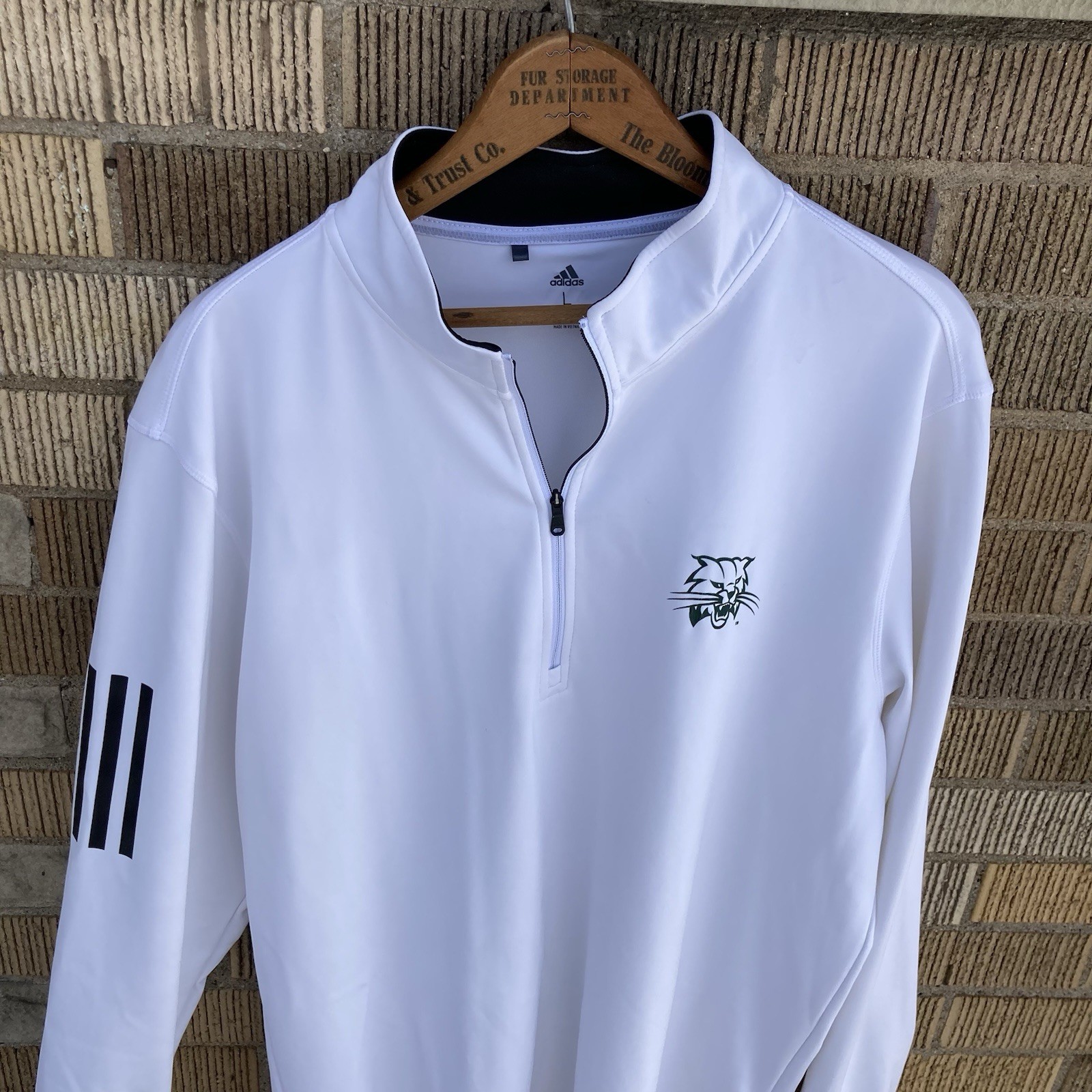 Adidas Ohio Bobcats Quarter Zip Pullover Long Sleeve White Size Large gallery