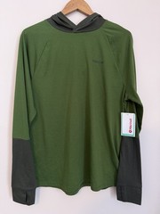 Marmot Mens Green / Grey Crossover HOODY shirt thin hiking L lightweight NWT