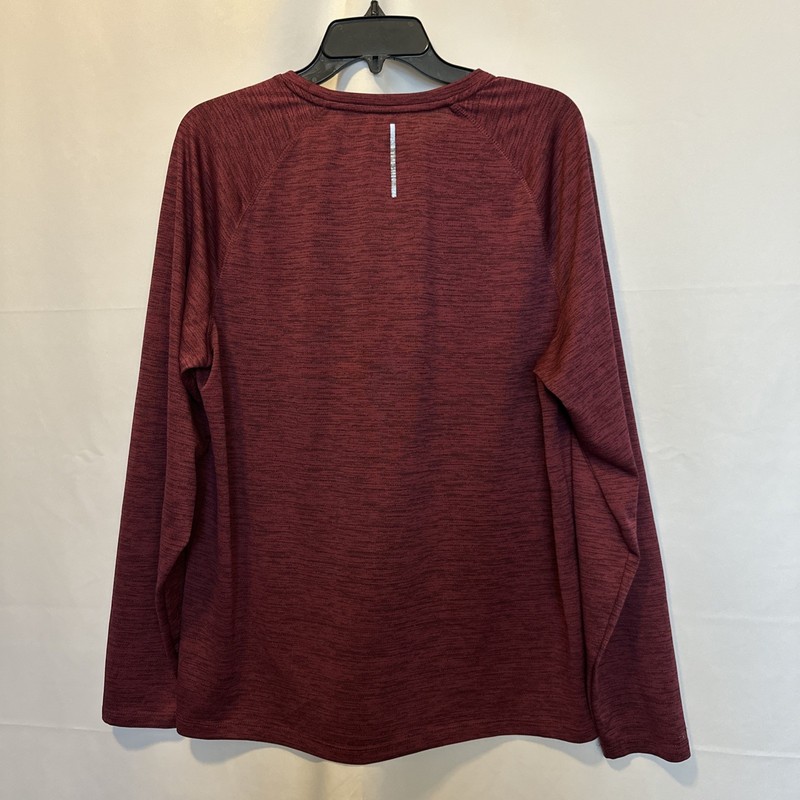 Xersion Quick-Dri Waffle Crew Athletic Shirt Mens LS Maroon Sz-L #437 gallery