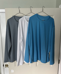 Unknown Factory Lot 3 Men’s XXL Long Sleeve Crew Neck Polyester Knit Tees-NEW