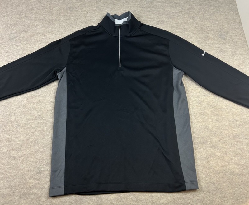 Nike Dri-Fit 1/4 Zip Black and Gray Pullover Men's Size Medium gallery