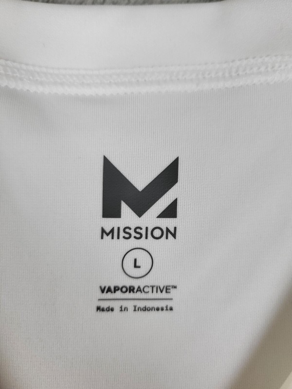 Mission VaporActive Performance Compression Fit Shirt Mens LG White Quick Dry gallery