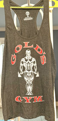 Classic Gold’s Gym EXTRA LARGE CHARCOAL GREY HEATHER Stringer Tank Top PRE-LOVED
