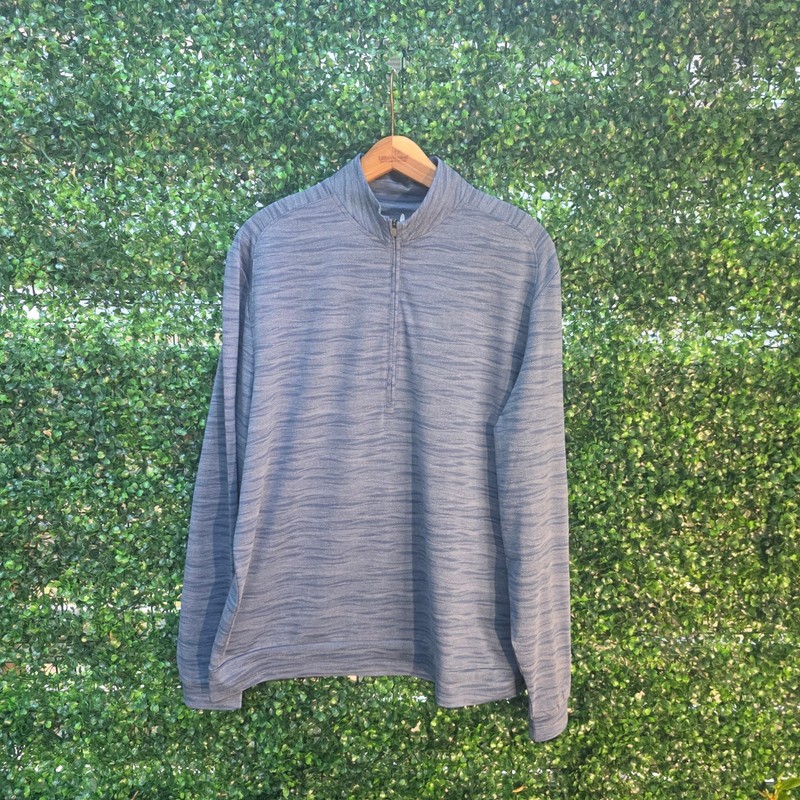 Johnnie-O Pace 1/4 Zip Pullover Lake Blue Space Dye Stretch Performance Large gallery