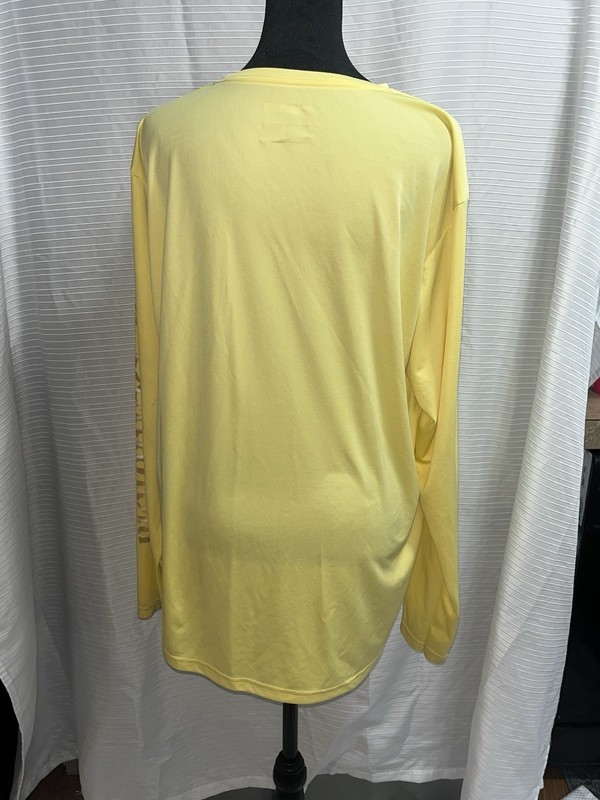 Columbia PFG Shirt Men's M Yellow Omni Shade Long Sleeve Polyester Fishing gallery