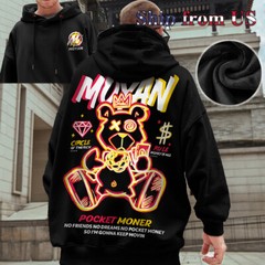 Men’s Oversized Jumper Pullover Sweater Sweatshirt Warm Fleece Hoodie Jacket US