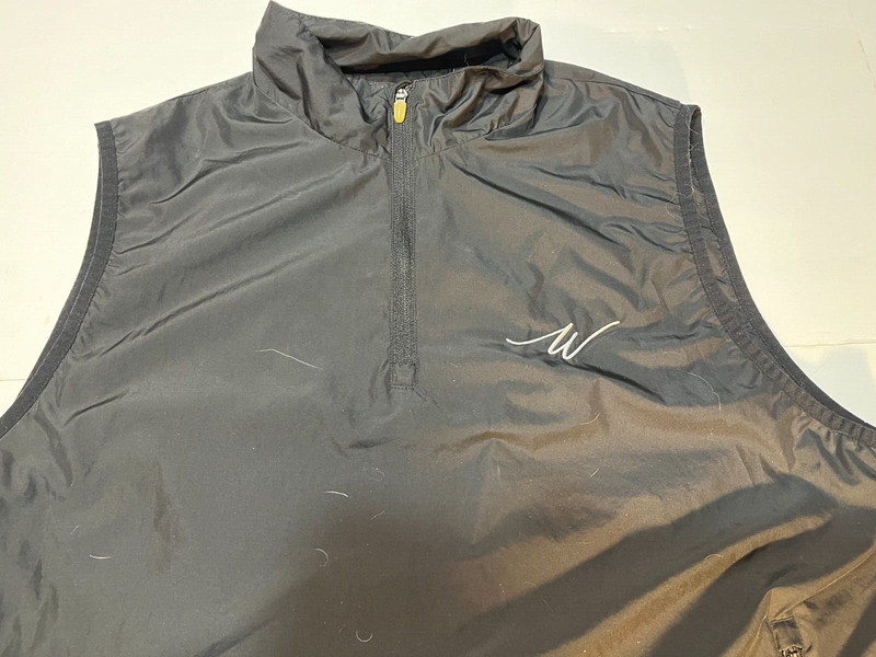 Antigua Men's 1/4 Zip Pullover Athletic Leisure Vest Polyester Size Large Black gallery