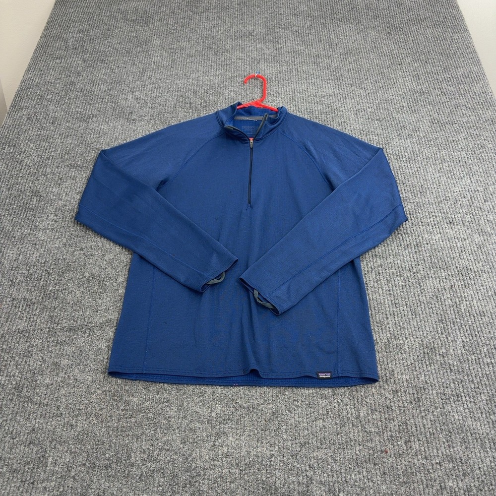 Patagonia Capilene Baselayer Mens M Blue Polartec Midweight Quarter Zip Gorpcore