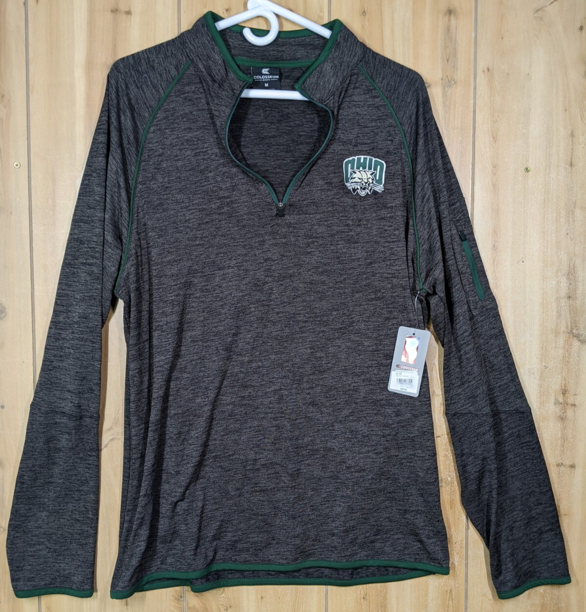 Colosseum Ohio Bobcats 1/4 Zip Pullover Men's M Performance Athletic Gray NCAA gallery