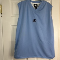 Vintage 90s Starter Basketball Jersey Mens XL Light Blue White Reversible