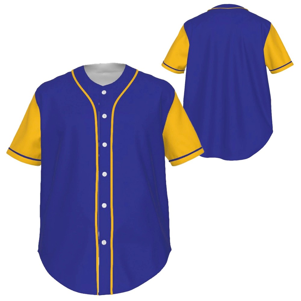 Fully Custom Blue and Yellow Baseball Softball Team Design Baseball Jersey BS-19