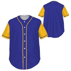 Fully Custom Blue and Yellow Baseball Softball Team Design Baseball Jersey BS-19