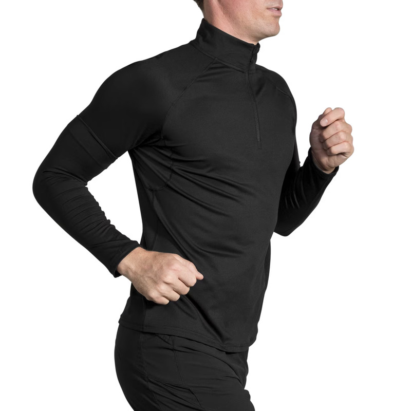 Brooks L79419 Mens Black Dash Half Zip Activewear Top Size M gallery