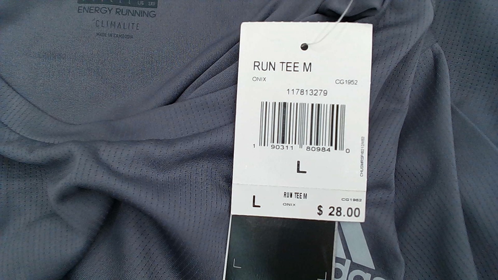 Adidas Men's Large RUN TEE T Shirt CG1952 Grey gallery