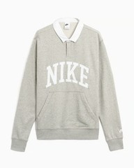 New Nike Club Fleece Long Sleeve Rugby Polo Shirt Men’s Sz M / L / XL FN3112-063