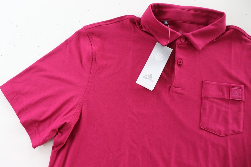 ADIDAS GO-TO UV50 SHORT SLEEVE POLO SHIRT TOP - LEGACY BURGUNDY HA9111 - MEN M gallery