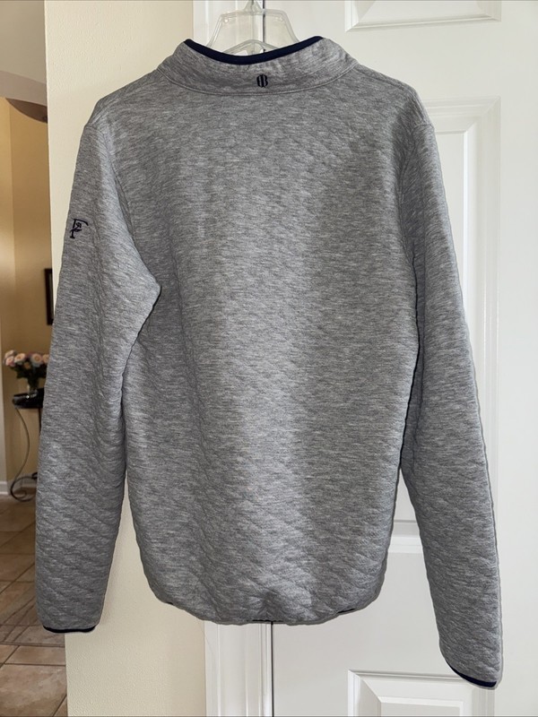 Holderness Bourne Sullivan Pullover Quilted Snap Sweater Mens Sz S Gray gallery