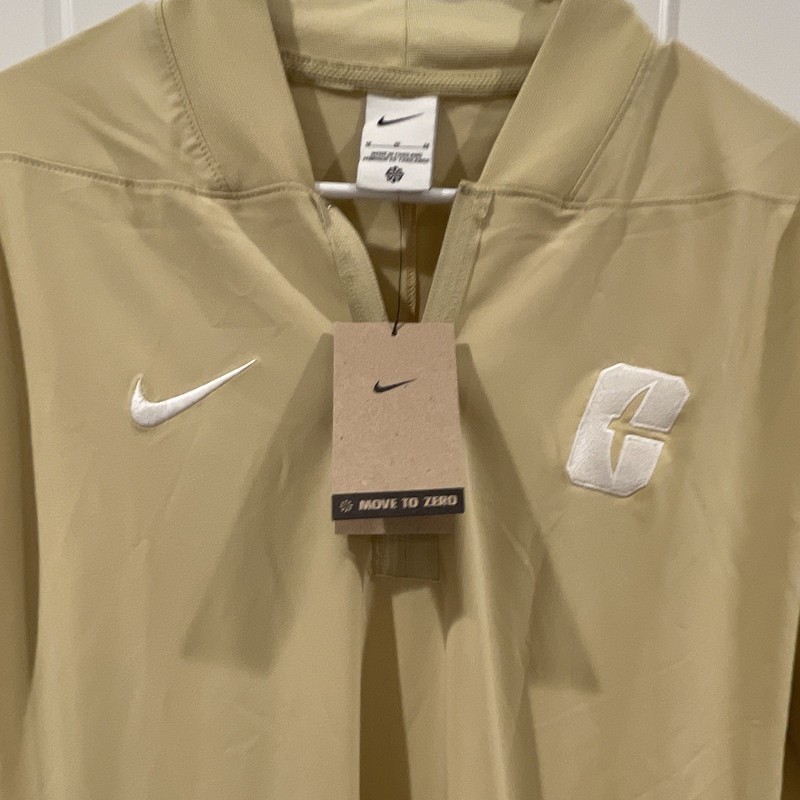 Nike UNC Charlotte Move to Zero Men’s Tan 1/4 Zip Mock Neck Short Sleeve Polo M gallery